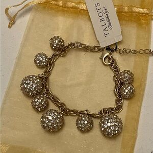 NEW Talbots Gold Bracelet with Sparkling Charms